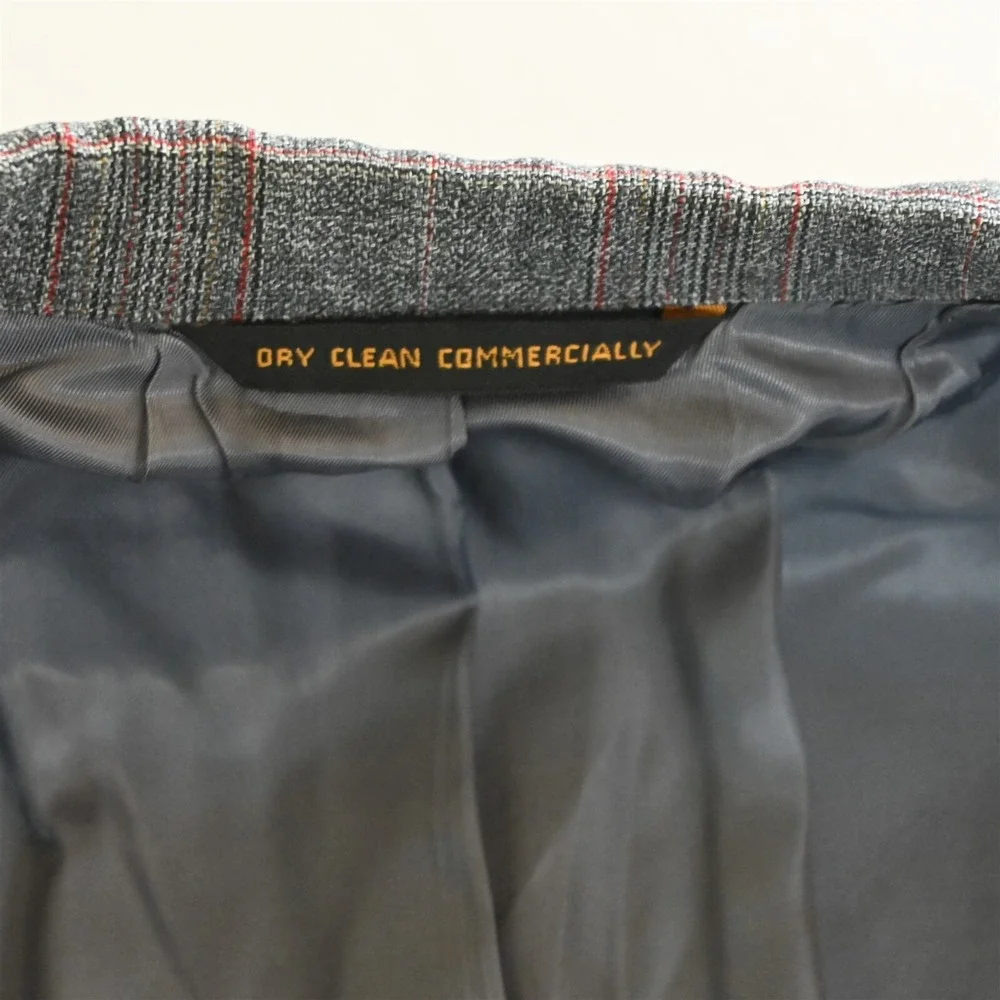 Vtg 60s USA‎ Made 44L Gray Check Wool Mens Blazer Suit Jacket Sport Coat